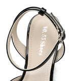 Nude Block Heels Closed Toe Rhinestone Sandals Stiletto Women's Shoes