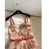 Aesthetic Dress Floral Strap Dress for Women