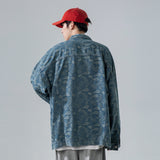 Denim Varsity Jacket Paisley Denim Jacket Men's Loose Hip Hop Street Jacket
