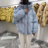 Women Winter Coats Puffer Jacket Down Coat Down Jacket Glossy Thickened Loose Stand Collar Coat