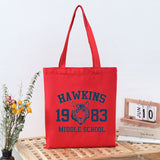 Stranger Things Hellfire Club Handbag Hawkins Middle School Printing Fashion Canvas Reticule