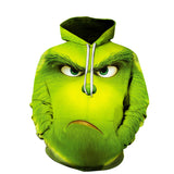 Grinch Hoodie 3D Printed Hoodie Sweater Christmas Casual