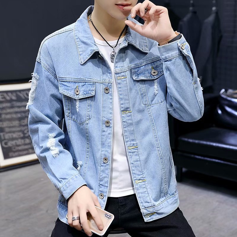 Men Denim Jacket Autumn Coat Men's Casual Jacket Top Clothes
