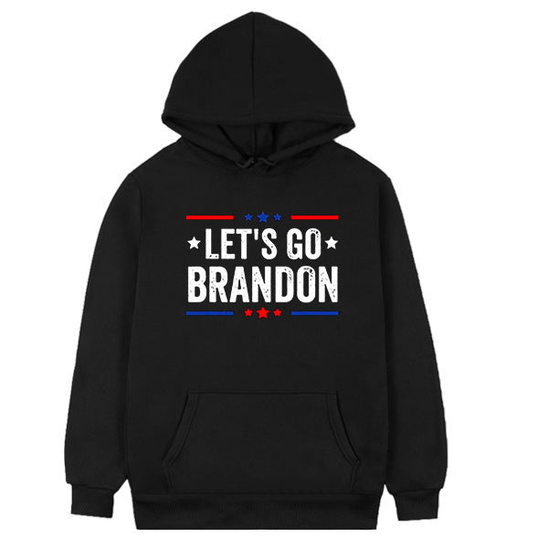 Let'S Go Brandon Hoodie Winter English Letter Printing Fashion Hooded Sweatshirt