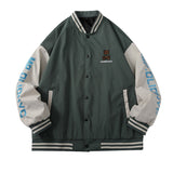 Blue Varsity Jacket Stitching Autumn and Winter Casual Jacket Baseball Uniform