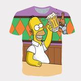 Homer Simpson Shirt Fashion Printed Summer Men's T-shirt Short Sleeve