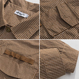 Men Jacket Spring Jacket Men Couple Striped Loose-Fitting Coat Top