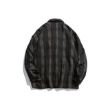Men's Casual Suit Man Blzer Retro Plaid Suit Coat Men's Chain Loose Lapels Casual Small Suit