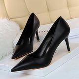 Nude Heels for Wedding High Heels Spring Girl Black Work Shoes