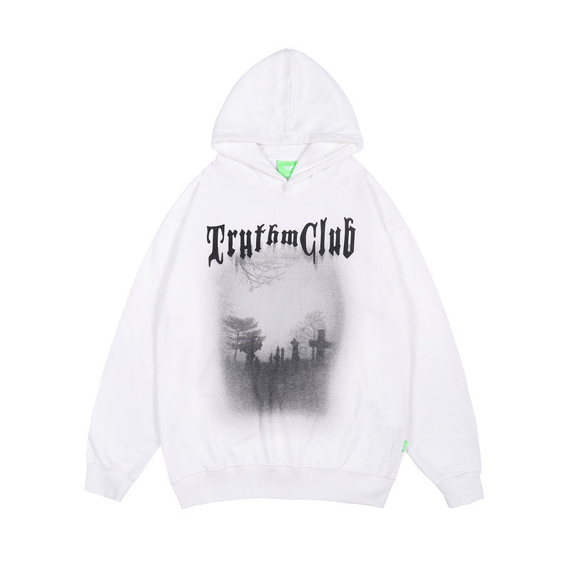 Mens Fall Outfits Printing Suit Hoodie Sweater Autumn Loose Casual Hooded Long Sleeve T-shirt Men