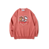 Mens Fall Outfits Autumn and Winter Bear Brocade Sweater Men and Women Loose Couple Sweater Students