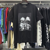 Purple Brand T Shirts Coconut Palm Print Men's and Women's Loose Casual Short-Sleeved T-shirt