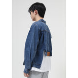 Paisley Denim Jacket Men's Spring Short Jeans Jacket Men