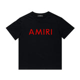 Amiri T Shirt Letter Print Casual Hip Hop round Neck Short Sleeve T-shirt