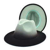 Mens Kentucky Derby Hats Color Matching Gradient Color Fedora Hat Women's Outdoor Sun Hat