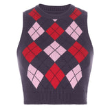 Preppy Aesthetic Sweater Autumn Short Vest Top for Women