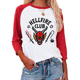 Stranger Things Hellfire Club T Shirt Printed Men's and Women's Long Sleeves T-shirt Autumn and Winter