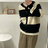 Preppy Aesthetic Sweater Autumn and Winter Sweater Female Vintage Stripe round Neck Loose