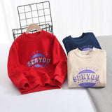 Children Boy Hoodie Autumn and Winter Fleece Sweater Printed Top