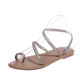 Women Open Toe Sandals Flats Summer Casual Flat Sandals