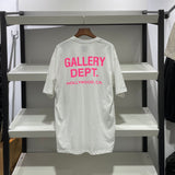 Gallery Dept Pink Letters Printed Men's and Women's Loose Short-Sleeved T-shirt