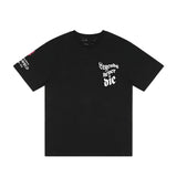 Vlone T Shirts Character Butterfly Red Flower Large V Printed Short Sleeve T-shirt Men and Women Hip Hop Half Sleeve