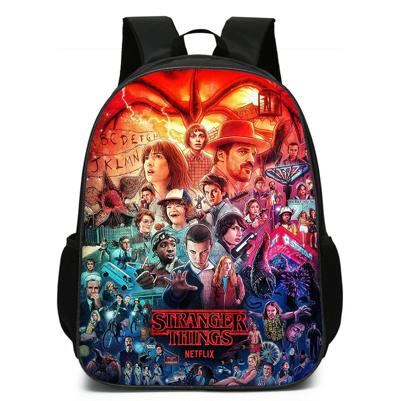 Stranger Things Backpack Primary School Student Cartoon Backpack Children Kindergarten Backpack