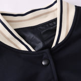 Baggy Jacket Casual Stand Collar Colorblock Baseball Uniform Jacket