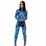 Autumn Tie-Dye Vortex Backless Long Sleeves Tight Trousers One-Piece Trousers