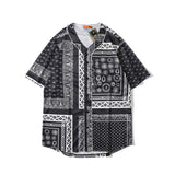 Baggy Baseball Jersey V-neck Vintage Baseball Jacket Men's and Women's Short-Sleeved T-shirt