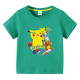 Children Pokemon Pikachu T Shirt Children Summer Clothing Short Sleeve T-shirt