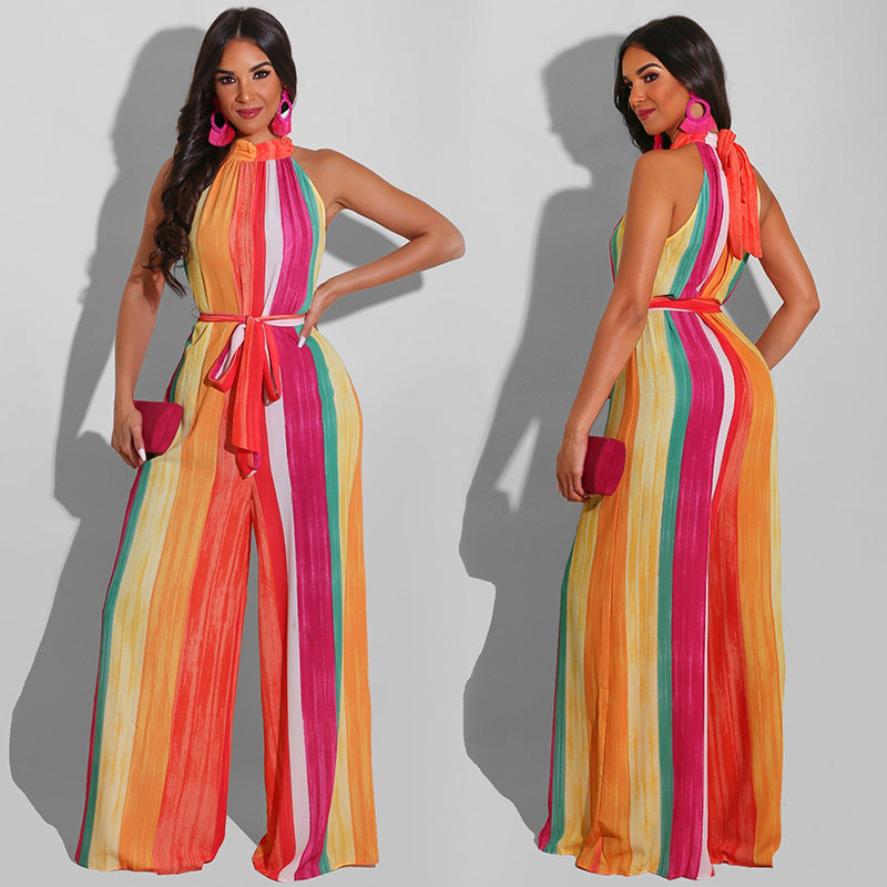 Trousers Jumpsuit Jumpsuit Summer Pants Cool Pants Straight-Leg Pants Women's Pants