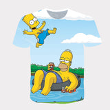 Homer Simpson Shirt Fashion Summer Printed T-shirt Casual Short Sleeve