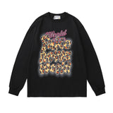 Mens Fall Outfits Long Sleeve T-shirt Autumn and Winter Loose Love Cartoon Inner Wear Blouse