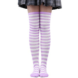 Winter Chunky Cable Thick Knit Thigh High Socks Long Stockings Boot Christmas Stockings Striped Hold-Ups Female Stockings