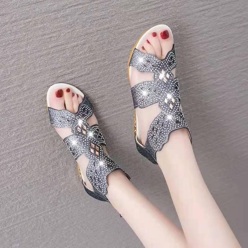Women Open Toe Sandals Flats Summer Low Top Plus Size Women's Sandals