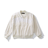 Beige Varsity Jacket Autumn and Winter Men's Embroidered Baseball Uniform Corduroy Jacket Men's Jacket