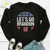 Let'S Go Brandon T Shirt Letter Sweater Round Neck Spring And Autumn Sweater Men And Women