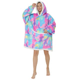 Hoodies Blankets Velvet Padded Loose Long Hooded Coat Flannel Lazy Sweater