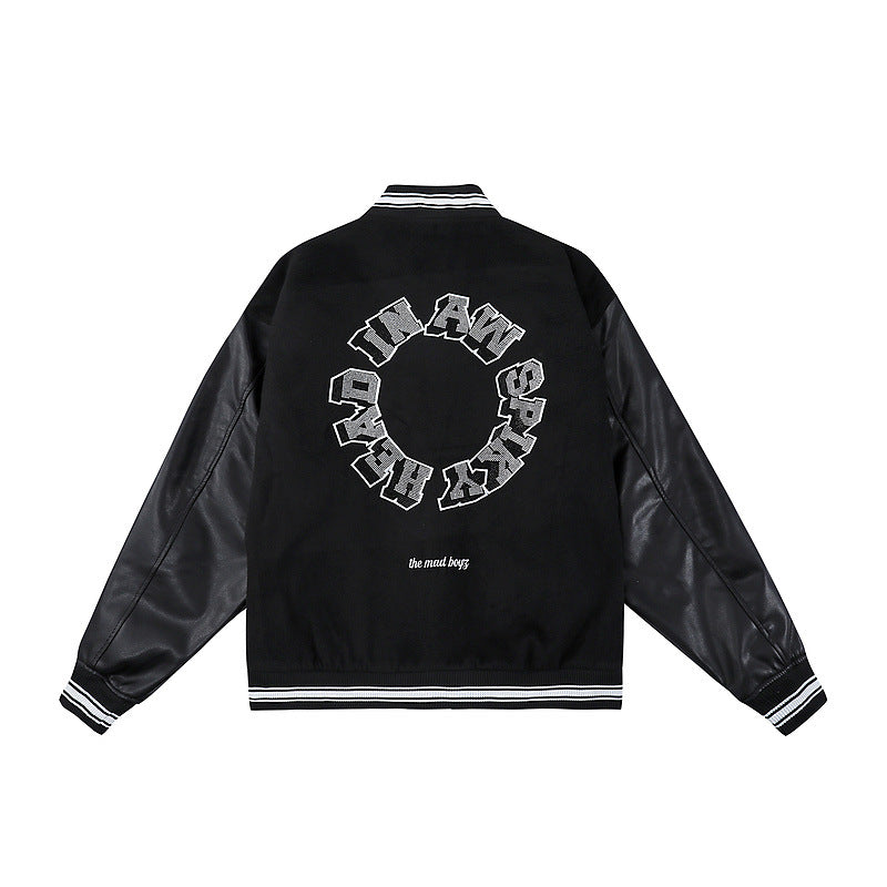 Mens Fall Outfits Vintage Rhinestone Jacket Men's and Women's Vintage Vintage Baseball Uniform