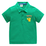Children Pokemon Pikachu T Shirt Polo Cotton Baby T-shirt