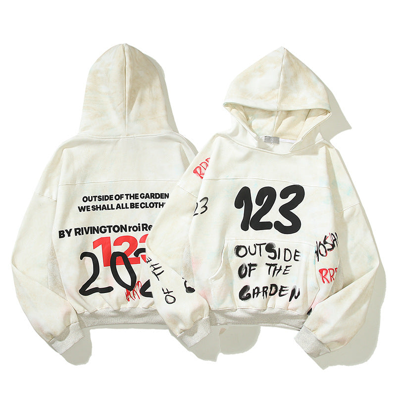 Grafitti Sweatshirts Autumn and Winter Printing Loose Men's and Women's Hoodies