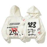 Grafitti Sweatshirts Autumn and Winter Printing Loose Men's and Women's Hoodies