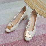 Nude Strappy Block Heels