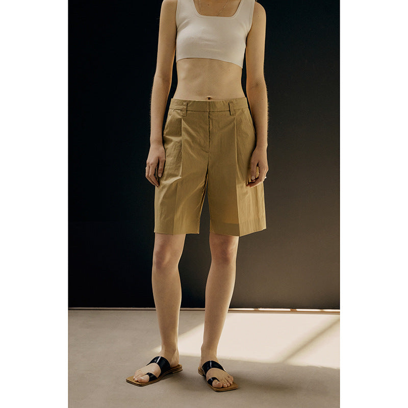 Women's Cargo Shorts Casual Cropped Pants Women's Straight Small Suit Pants Workwear Shorts