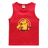 Children Pokemon Pikachu T Shirt Casual Sports Sweat-Absorbent Cotton Vest