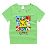 Children Pokemon Pikachu T Shirt Children Summer Clothing Short Sleeve T-shirt Male