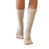 Winter Chunky Cable Thick Knit Thigh High Socks Long Stockings Boot Adult Bunching Socks Female