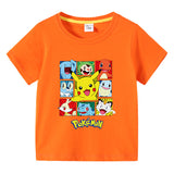 Children Pokemon Pikachu T Shirt Children's Summer Clothing Short Sleeve T-shirt Men's and Women's T-shirt