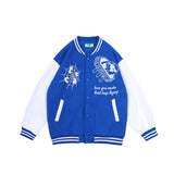 Brown Varsity Jacket Baseball Uniform Men's and Women's Autumn Retro Color Contrast Patchwork Jacket Jacket